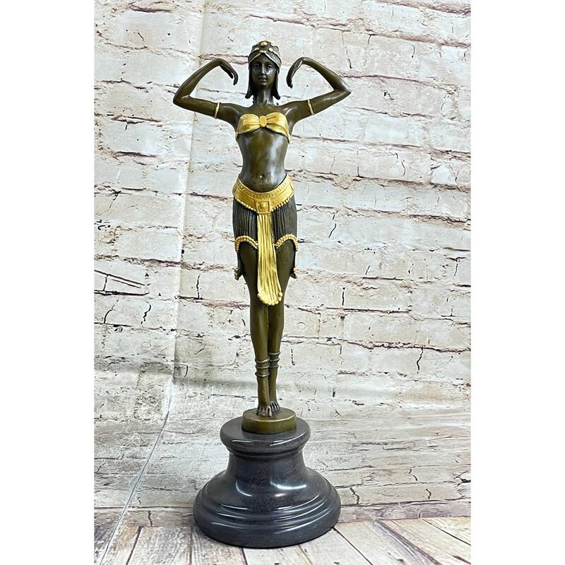 Demetre Chiparus Illusion Of Virtue Art Deco Bronze Statue Figure Sculpture 19 Inches X 7 Inches