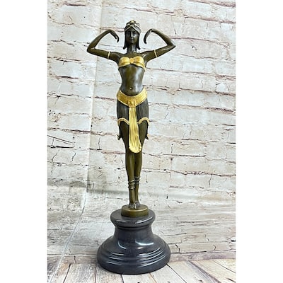 Demetre Chiparus Illusion Of Virtue Art Deco Bronze Statue Figure Sculpture 19 Inches X 7 Inches
