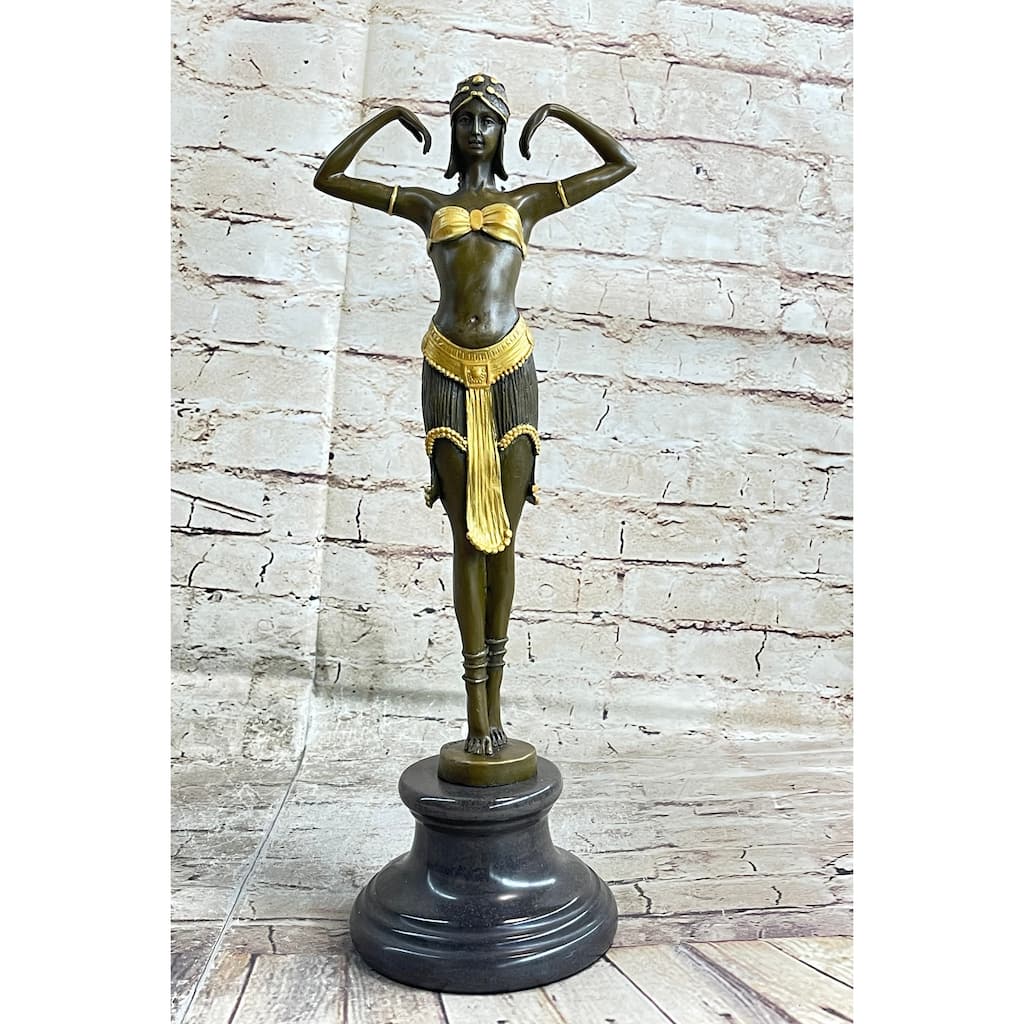 Demetre Chiparus Illusion Of Virtue Art Deco Bronze Statue Figure Sculpture 19 Inches X 7 Inches
