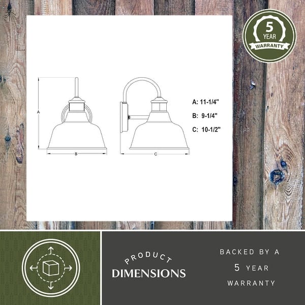 Cody Dark Bronze Motion Sensor Dusk to Dawn Outdoor Wall Light Farmhouse Metal Shade - 9.25-in W x 11.25-in H x 10.5-in D