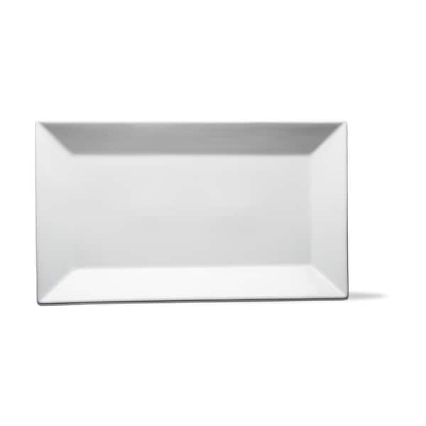 Whiteware Rectangular Serve Porcelain Dinnerware Serving Tray Platter, 17.25L x 7.0W x 1.18H Dishwasher Safe