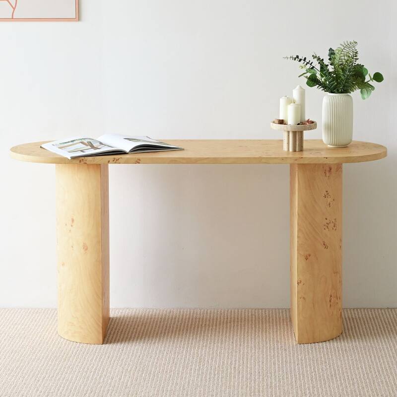 Burl Wood 60" Console Table - Oak