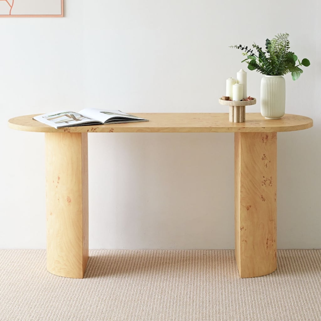 Burl Wood 60" Console Table