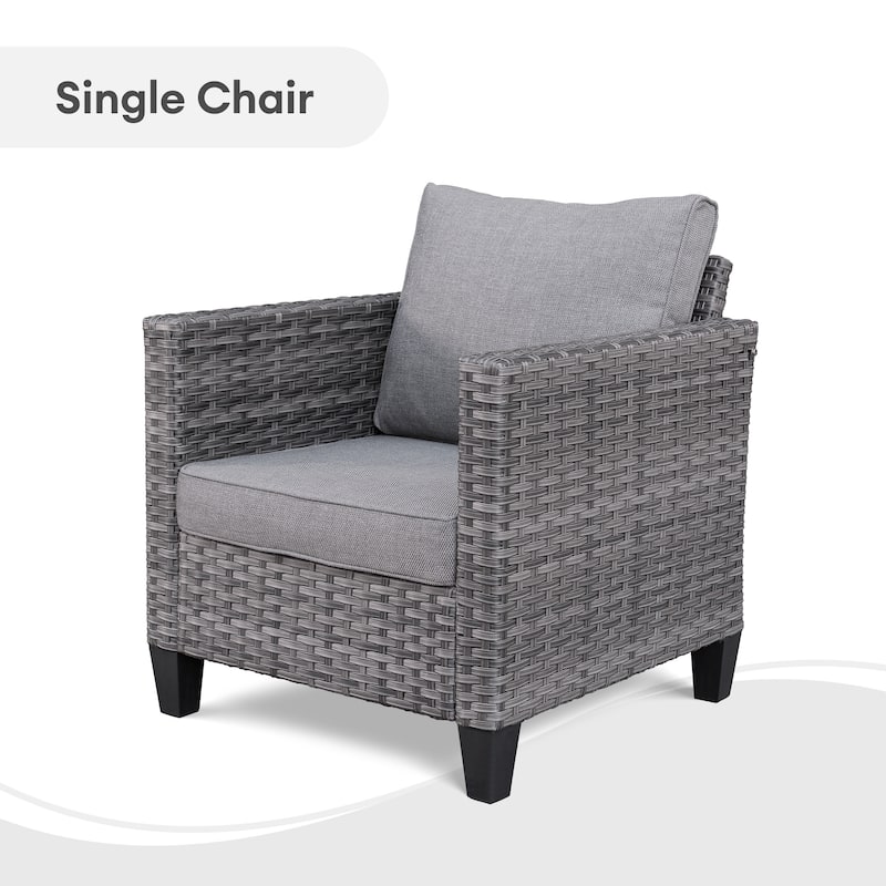 OVIOS 6-piece Patio Wicker Furniture Loveseat Conversation Set