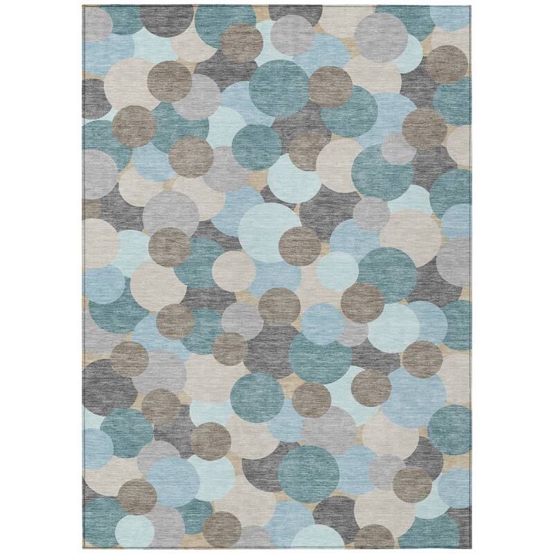 Machine Washable Indoor/ Outdoor Mucho Bubbles Chantille Rug