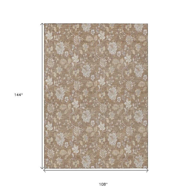 HomeRoots Floral Transitional Rectangle Outdoor Rug
