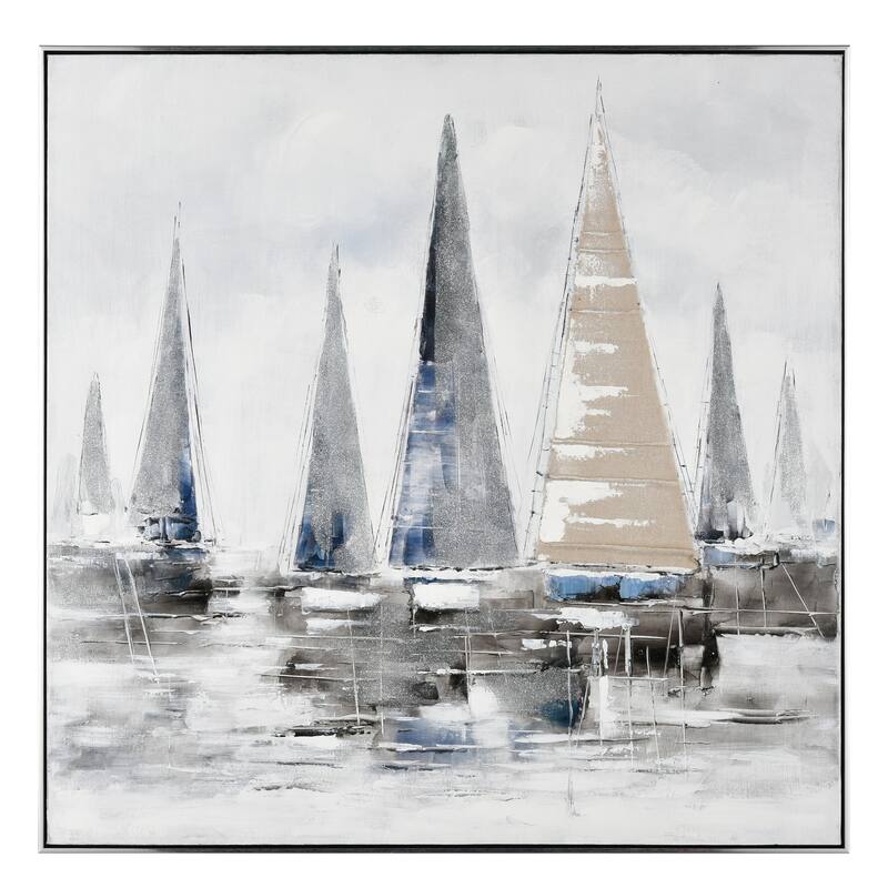 Elk Home Weekend On The Lake Off White Fabric Wall Art