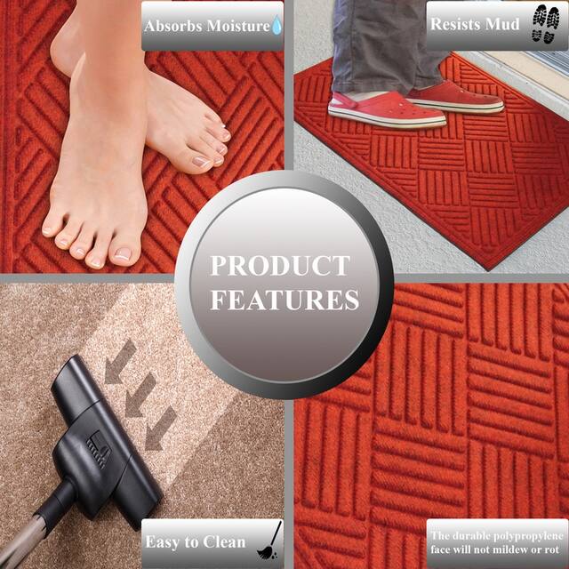 A1HC Water retainer Indoor/Outdoor Doormat, 2' x 3', Skid Resistant, Easy to Clean, Catches Water and Debris