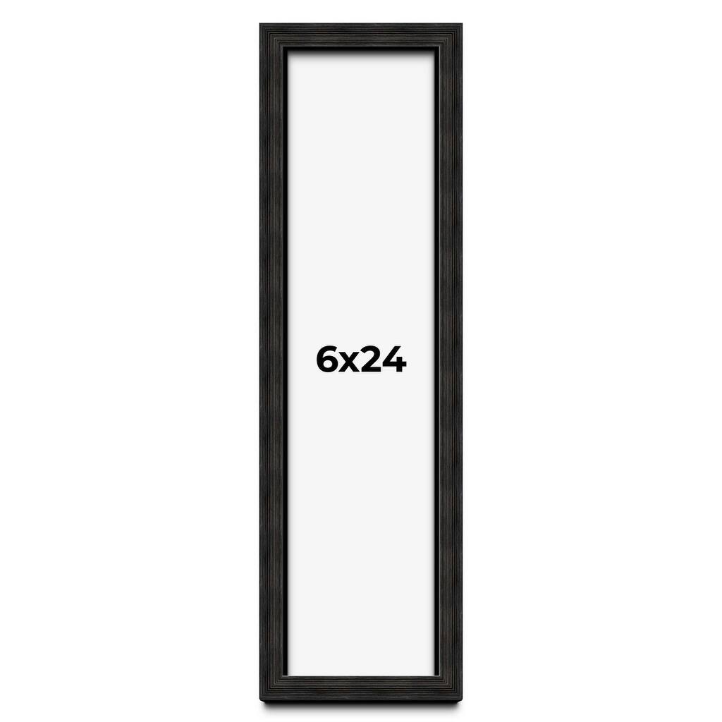 6x24 Shadow Box Black Rustic Barnwood Display Frame | 1.125 Inch Deep