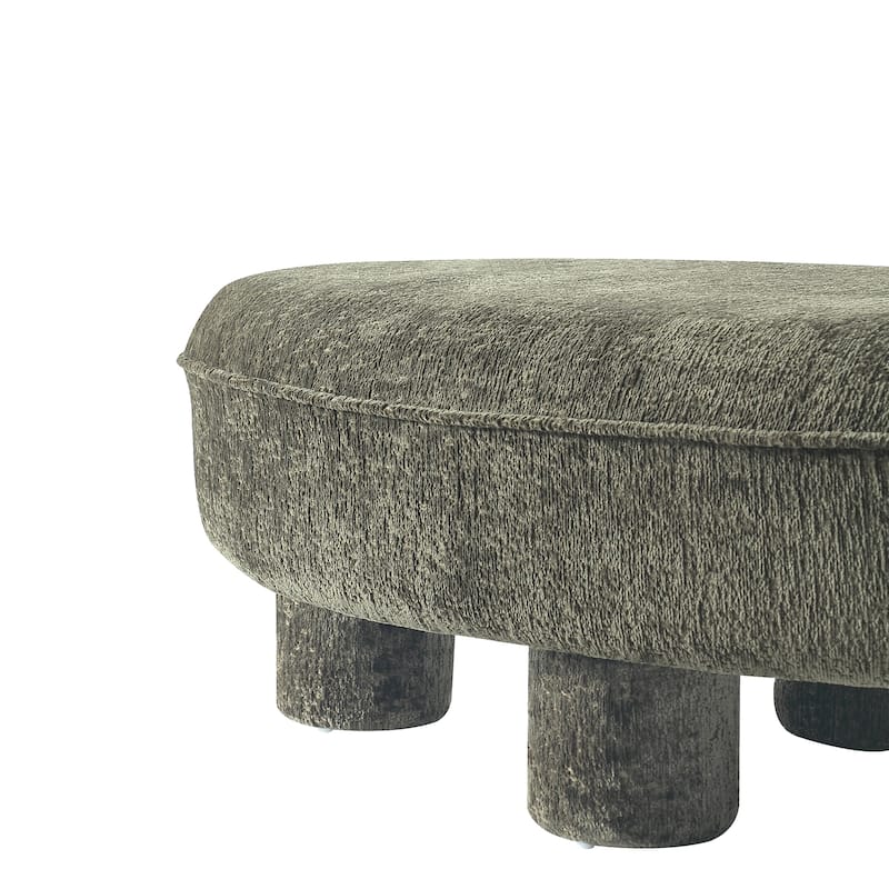 Manhattan Comfort Tribeca Chenille Accent Ottoman