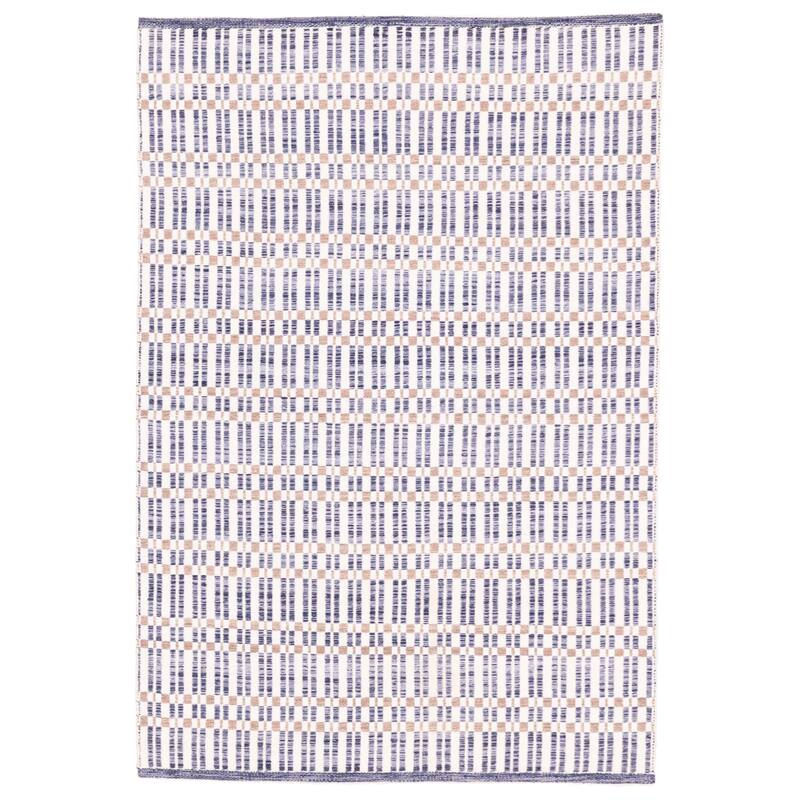 ECARPETGALLERY Flat-Weave Nevada Navy Wool Kilim - 5'2 x 7'7