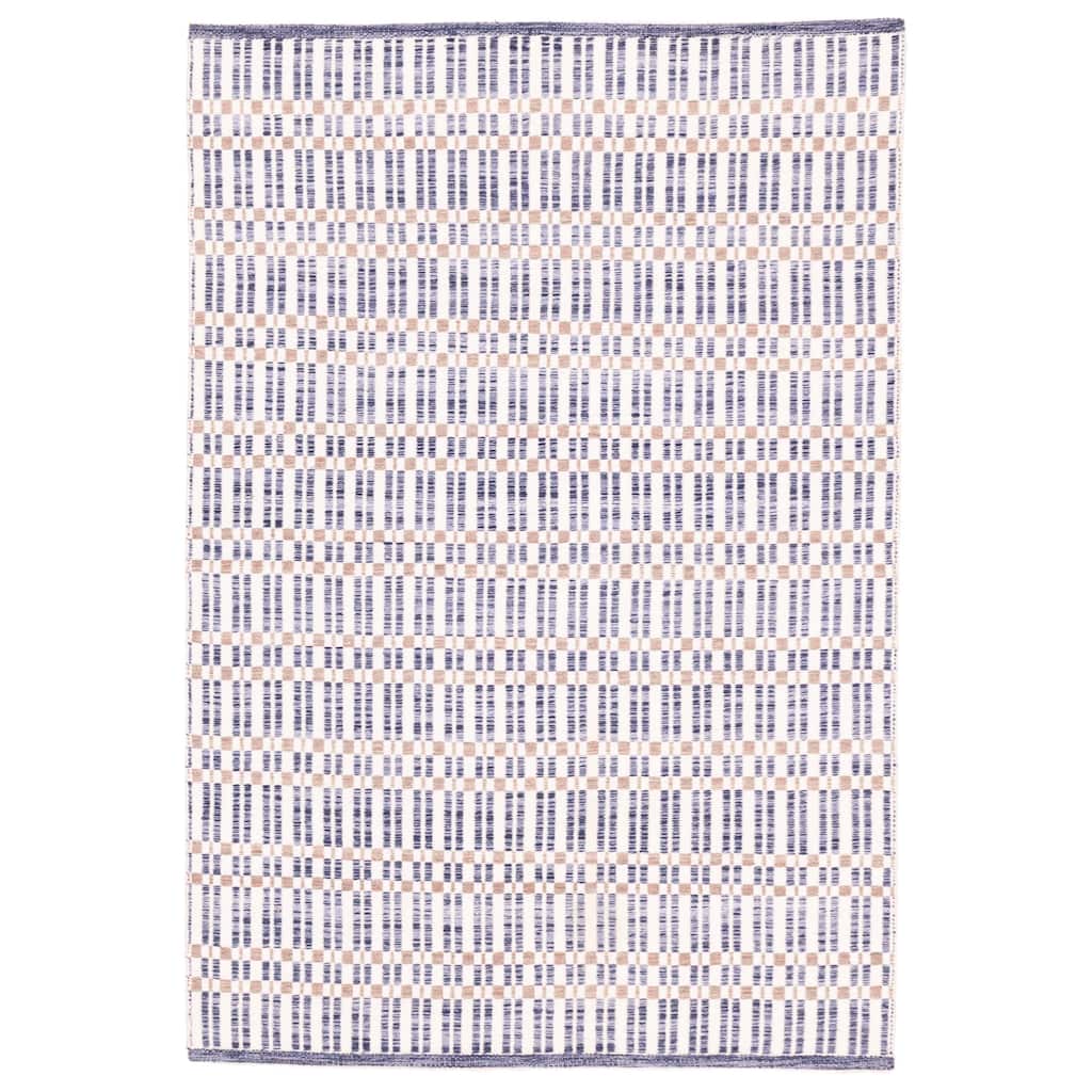 ECARPETGALLERY Flat-Weave Nevada Navy Wool Kilim - 5'2 x 7'7