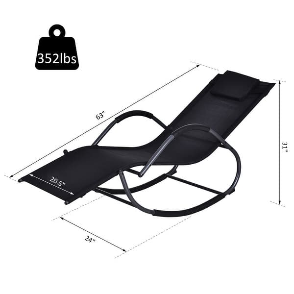 Outsunny ZeroGravity Rocking Lounge Chair with WeatherResistant