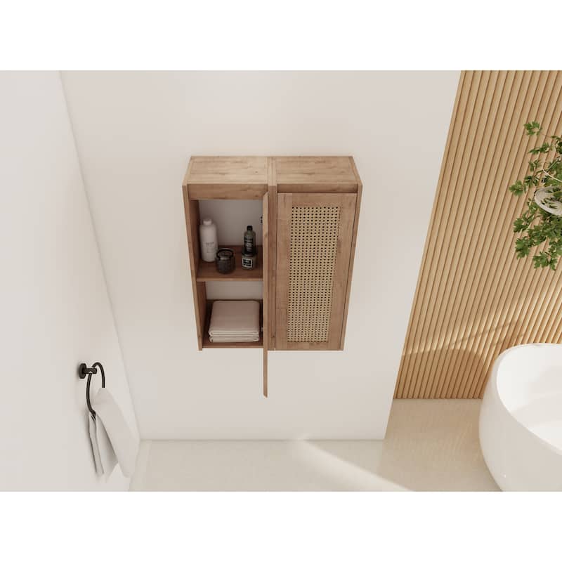 24" Bathroom Side Cabinet,Soft Close Doors,Float Mounting Design