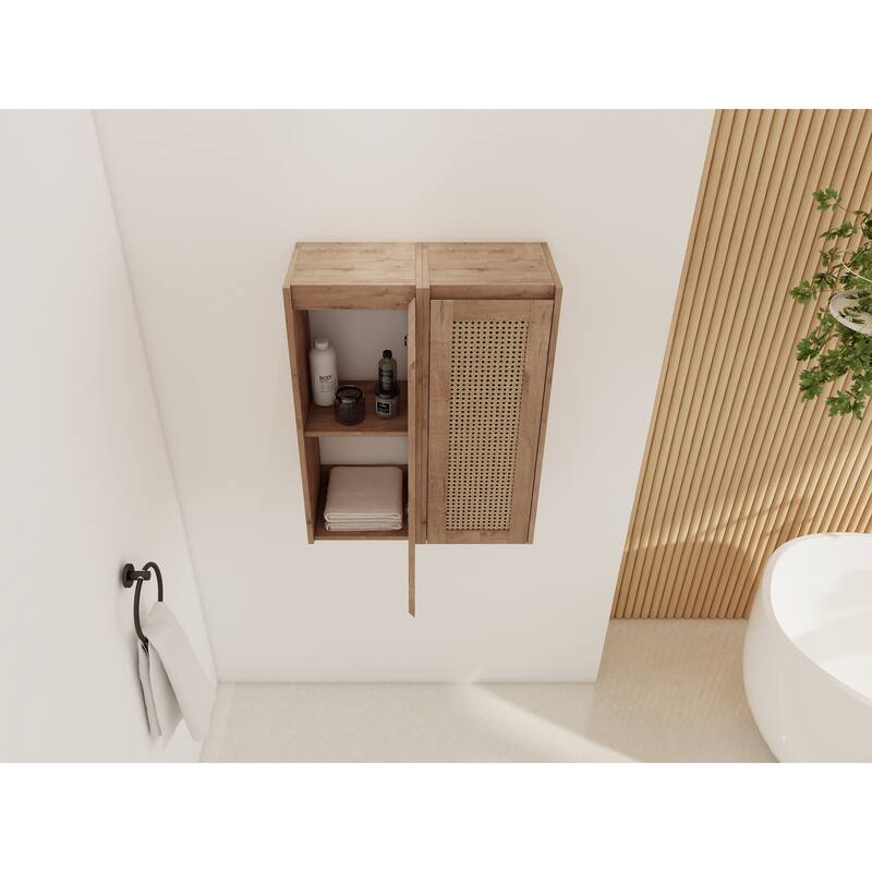 GDFStudio Bathroom Wall-Mounted Side Cabinet with Soft Close Doors