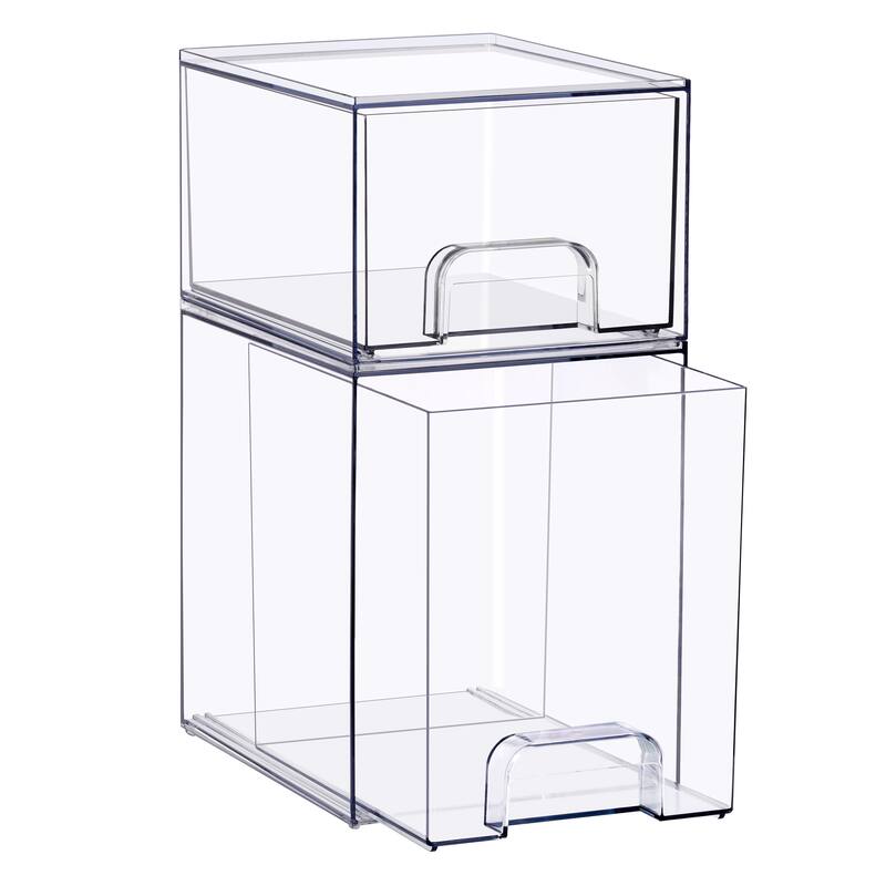 Sorbus Stackable Acrylic Storage Drawers, Clear Plastic Organizer Bins for Countertop Organization