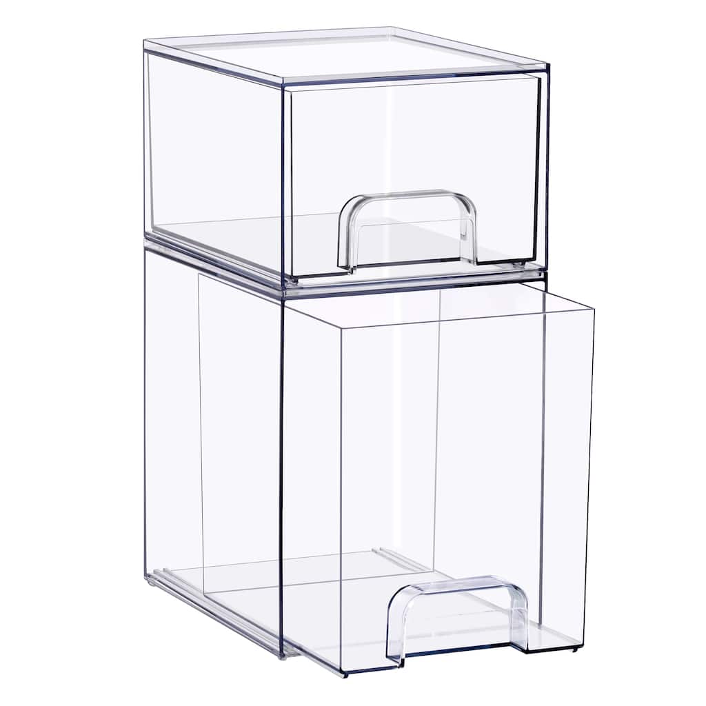 Sorbus Stackable Acrylic Storage Drawers, Clear Plastic Organizer Bins for Countertop Organization