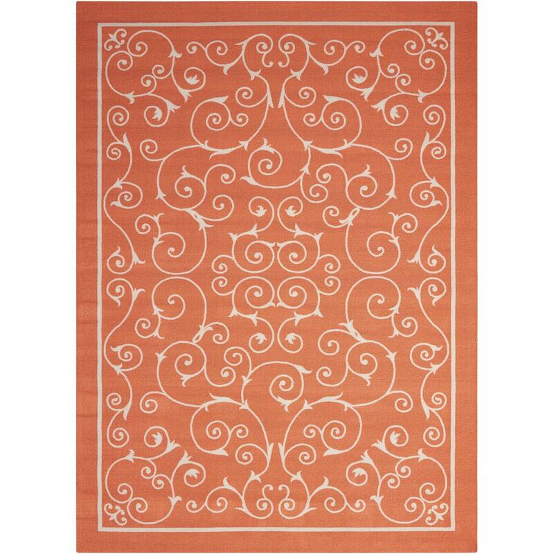 Nourison Scrolling Ivory Vines Indoor/ Outdoor Area Rug