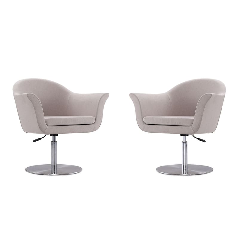 Manhattan Comfort Voyager Metal Woven Swivel Adjustable Accent Chair (Set of 2) - Barley