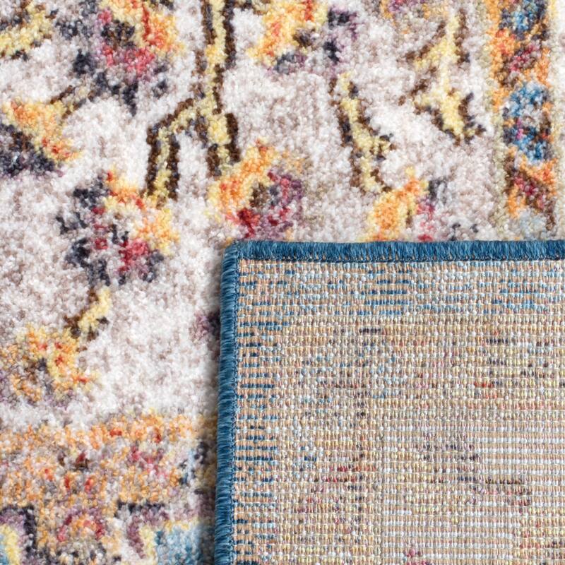SAFAVIEH Bristol Eithel Vintage Boho Oriental Polyester Rug - 4' x 6' - Blue/Ivory - Rectangle