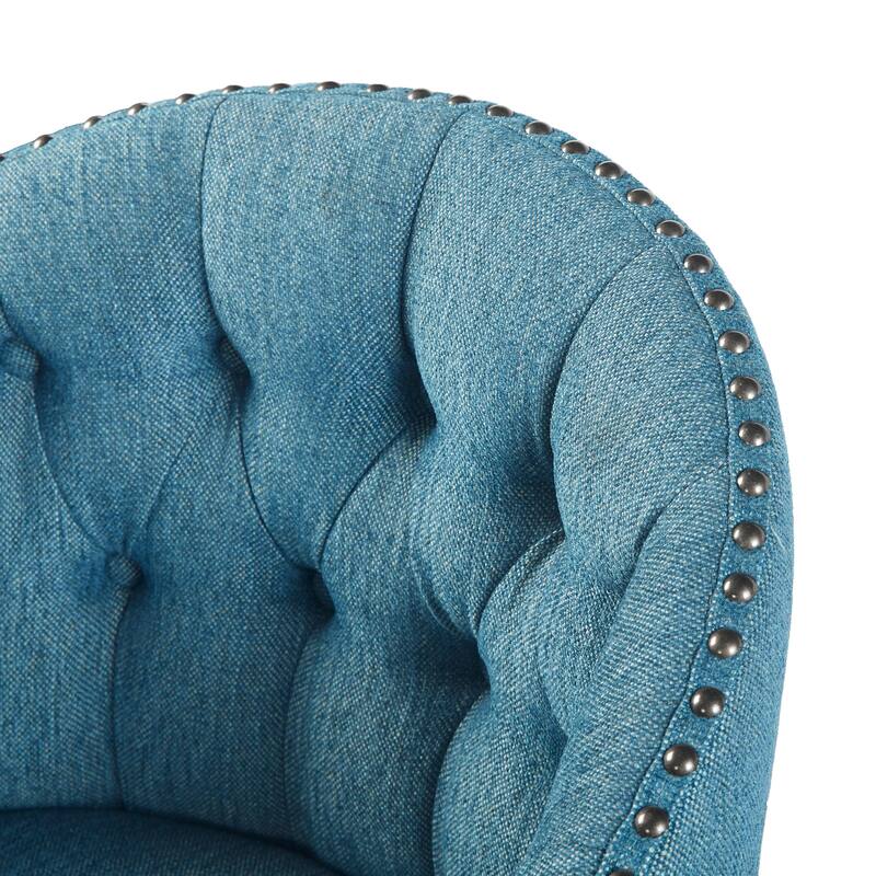 Madison Park Boyle Upholstered 360 Degree Swivel Counter Stool 26" H
