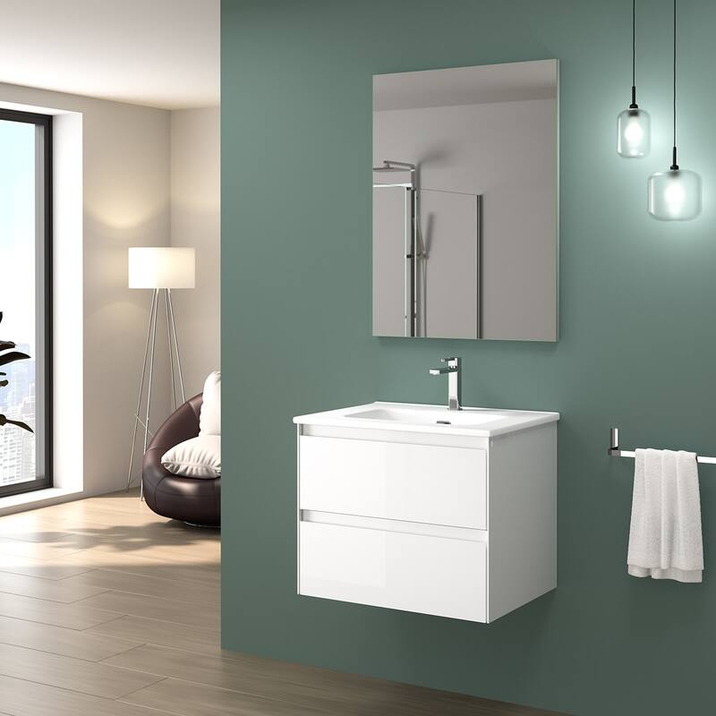 WS Bath Collections Perla C60 Perla 24" Wall Mounted Single Basin