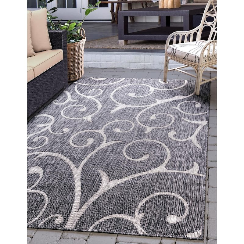 Outdoor Turgh Collection Area Rug - Charcoal Gray - 6'x9'
