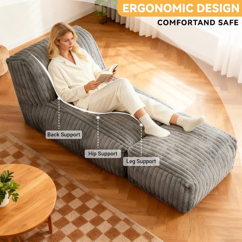 Modular Floor Chaise Lounge - Convertible Sofa Bed for Multi-Scene Relaxation