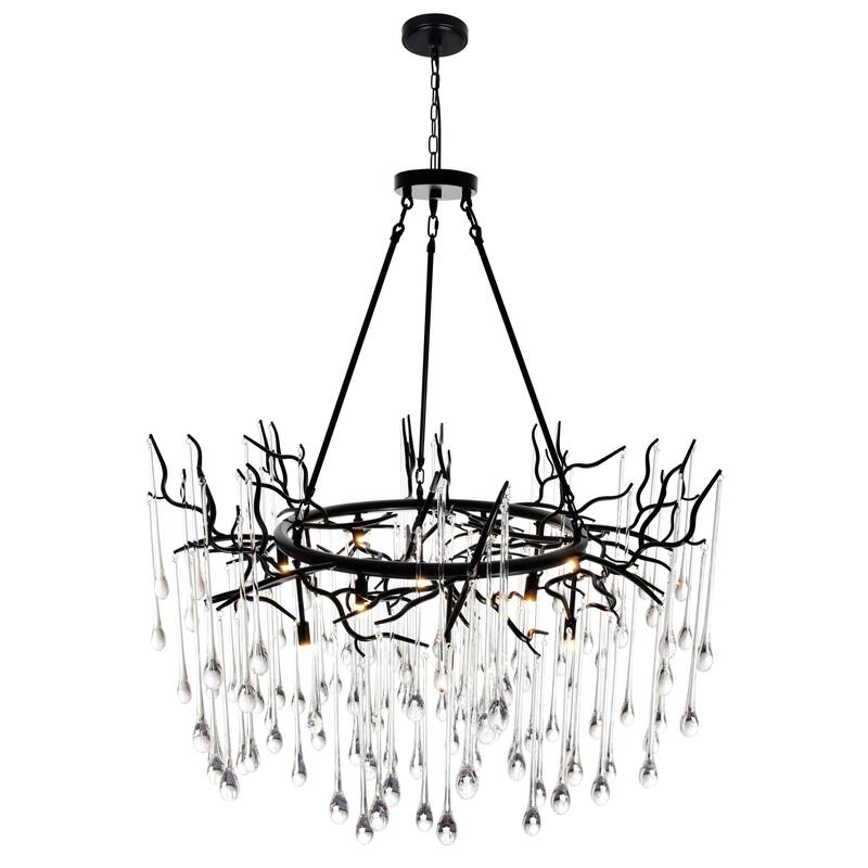 Anita 12 Light Chandelier With Black Finish