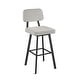 preview thumbnail 3 of 37, Amisco Clarkson Swivel Counter Stool Pale Grey Polyester / Black Metal
