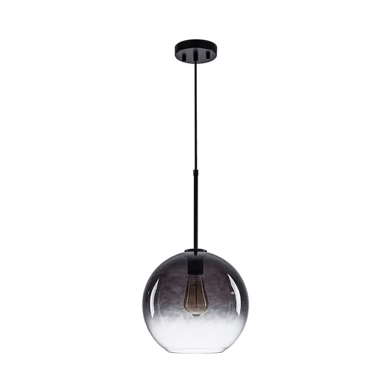 11.0''W 1-Light Modern Hand-blown Clear Glass Globe Pendant