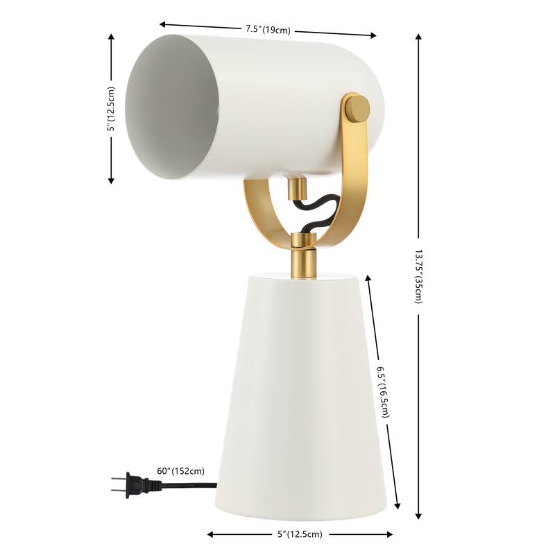 SAFAVIEH Lighting Chhanda 13" Modern & Contemporary Table Lamp - 5" W x 8" D x 14" H - 5Wx8Dx14H
