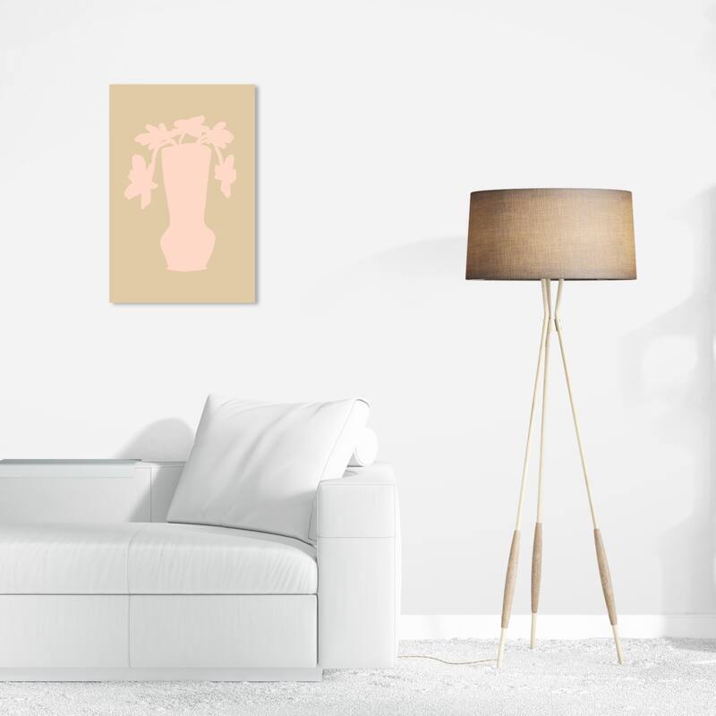 Wynwood Studio Canvas Floral and Botanical Pale Blush Plant Pink and Light Pink Modern & Contemporary Wall Art Canvas Print - 24 x 16