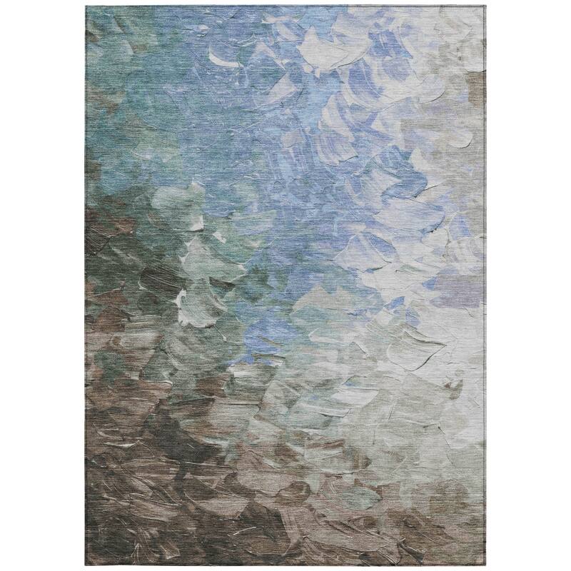HomeRoots Abstract Transitional Rectangle Outdoor Rug