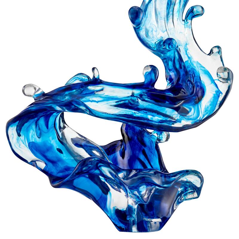 Ocean Blue Cortes Bay Wave Floor Sculpture with Stand - 57" Tall