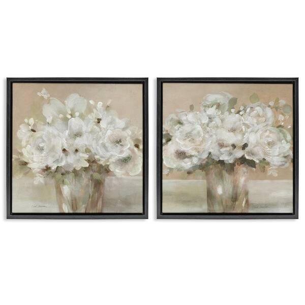 slide 2 of 32, Stupell Rose Bouquet Vintage Palette Framed Floater Canvas Wall Art Design By Carol Robinson (Set of 2) 18 x 18 - Black