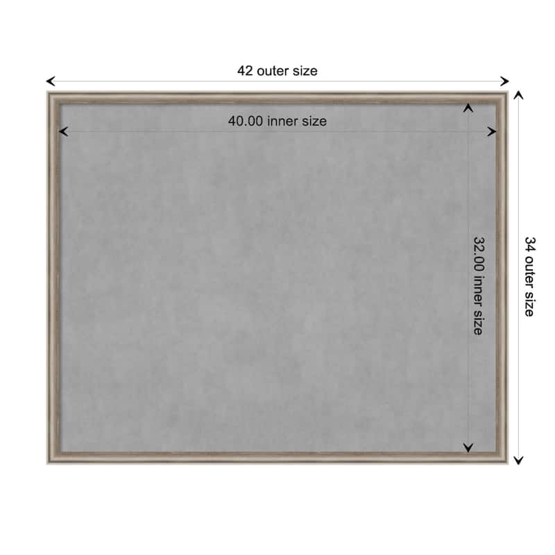 Amanti Art Salon Scoop Pewter Framed Magnetic Board - Board Size 40x32