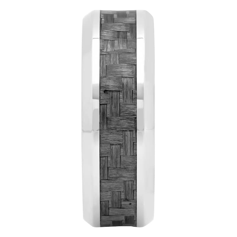 Steel Nation Stainless Steel Carbon Fiber Center 8mm Band
