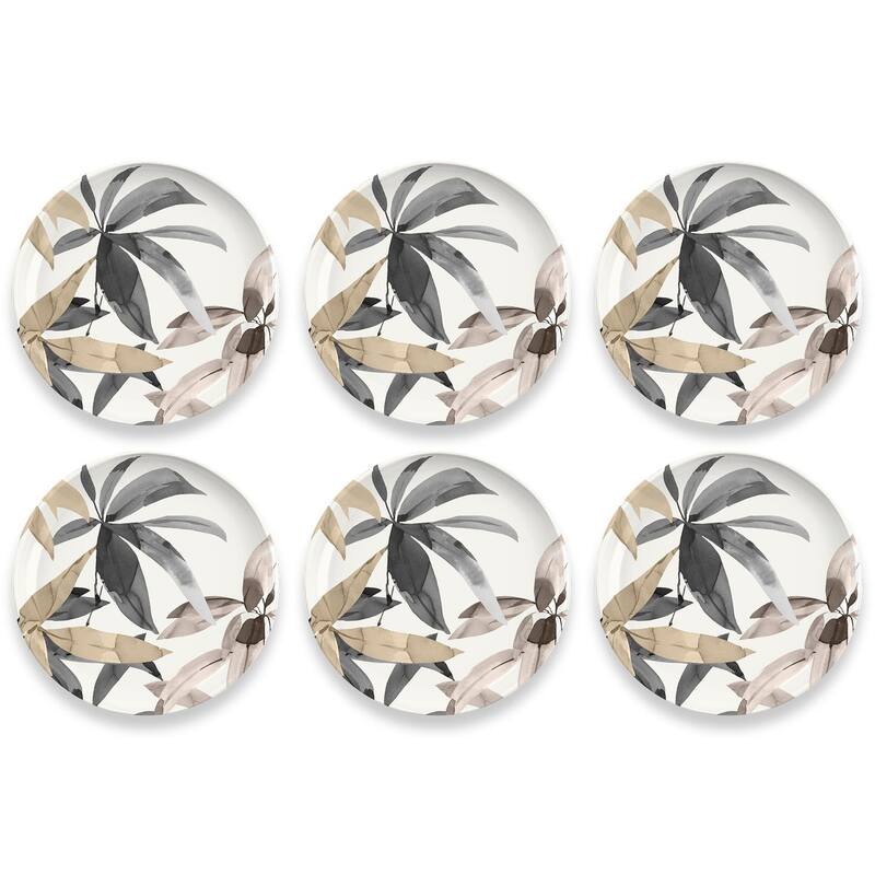 Abode Homewares by TarHong Bali Leaves Salad Plate, ( MERGE) ,8.5", Set of 6