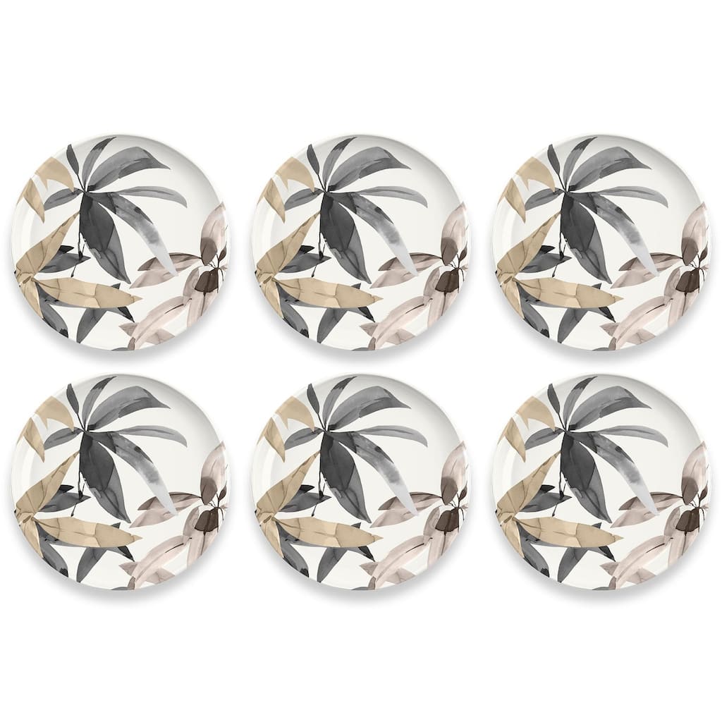 Abode Homewares by TarHong Bali Leaves Salad Plate, ( MERGE) ,8.5", Set of 6