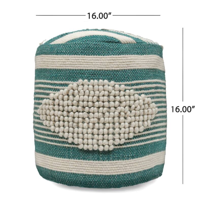 Diamond Handcrafted Fabric Cylindrical Pouf