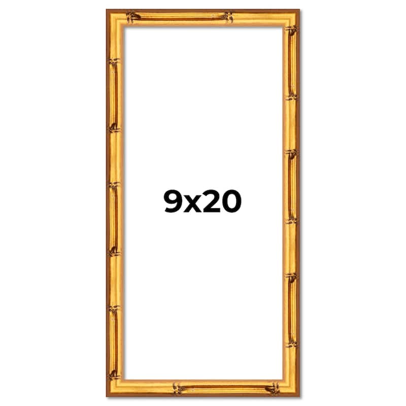 9x20 Frame Gold Bamboo Picture Frame Modern Photo Frame Includes UV Acrylic Shatter Guard Front Acid Free Foam Backing Board