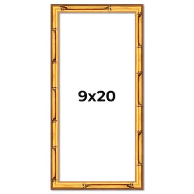 9x20 Frame Gold Bamboo Picture Frame Modern Photo Frame Includes UV Acrylic Shatter Guard Front Acid Free Foam Backing Board
