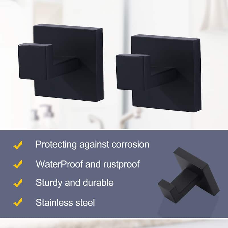 WOWOW J-Hook Wall Mount Robe/Towel Hook 2PCS