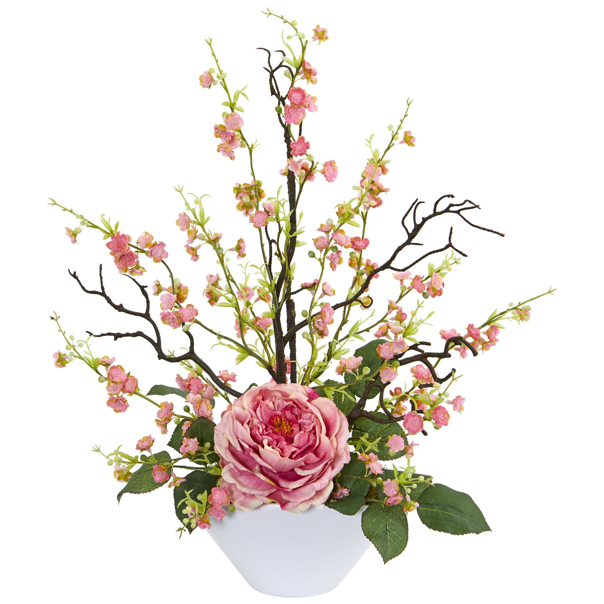 4 Branches Artificial Cherry Blossom Branches Flowers Stems Silk Tall Fake  Cherry Blossom Flower Arrangements for Home Wedding Decoration (39 Inch)