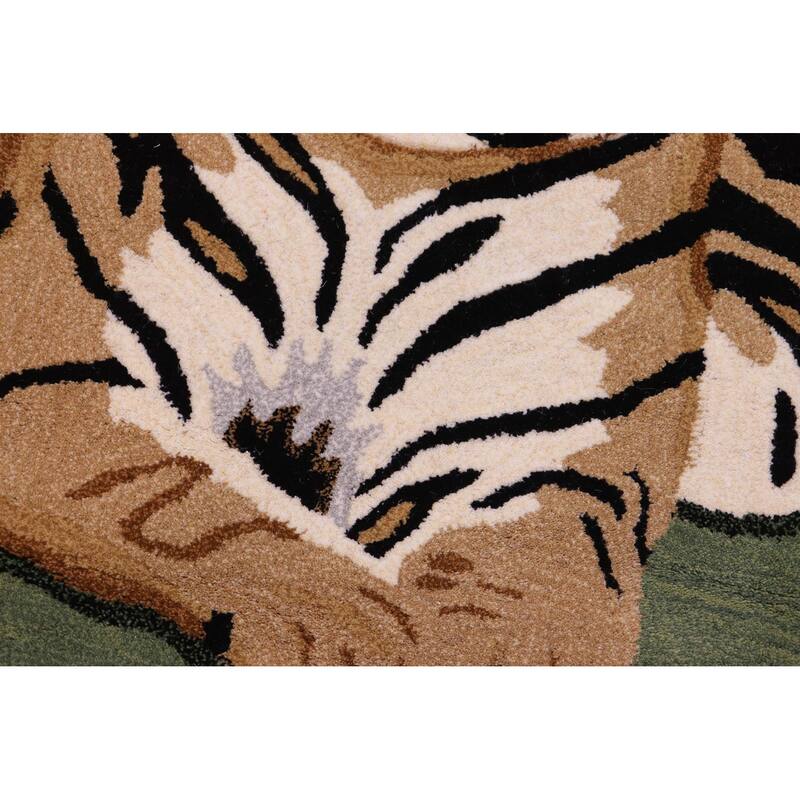 Enthralling Majestic vintage Lion Design Wool Area Rug - 2'0'' x 3'0'' - 2'0''x3'0''