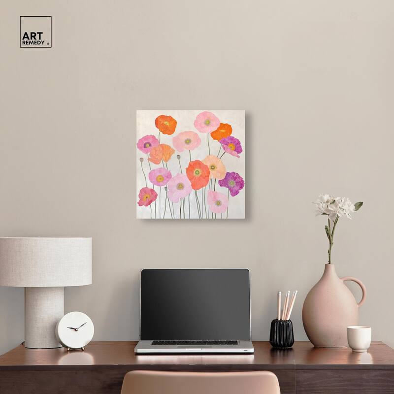 Sunset Poppy Chorus I Canvas by Art Remedy, Gallery Wrapped