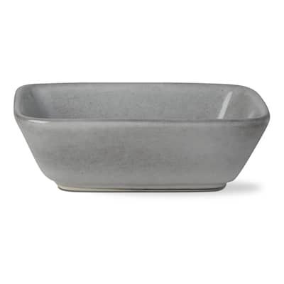 Stinson Light Gray Ceramic Small Serving Bowl 8oz Dishwasher Safe 1.8in H x 5.6in L x 4in W Everyday Use