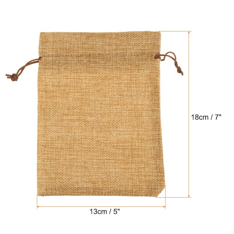 25Pcs Drawstring Burlap Gift Bags 5" x 7" Linen Sack Jewelry Pouches - 5" x 7" - Coffee