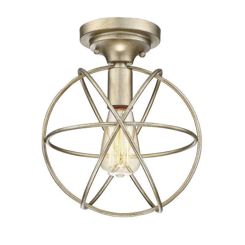 Meridian M60029 Single Light 10" Wide Semi-Flush Globe Ceiling Fixture